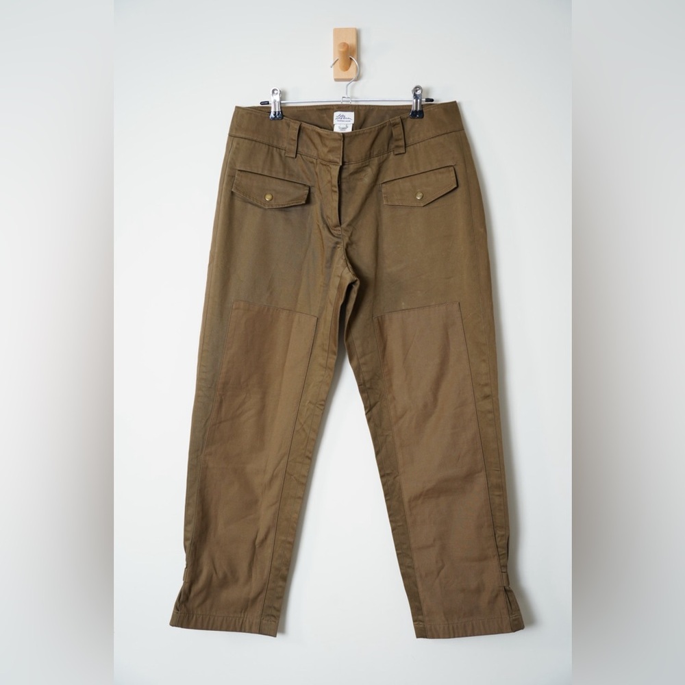 L.L. Bean brown riding pants canvas field style size 4 equestrian core cursive